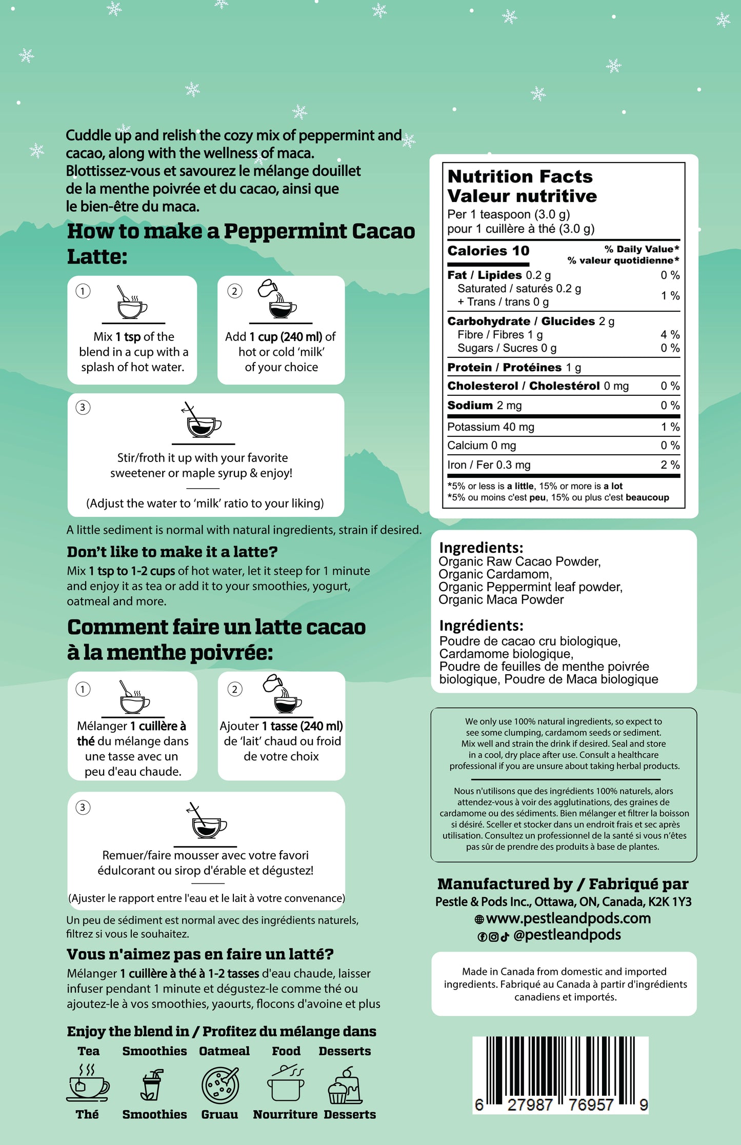 Cacao Peppermint - Superfood Latte Blend