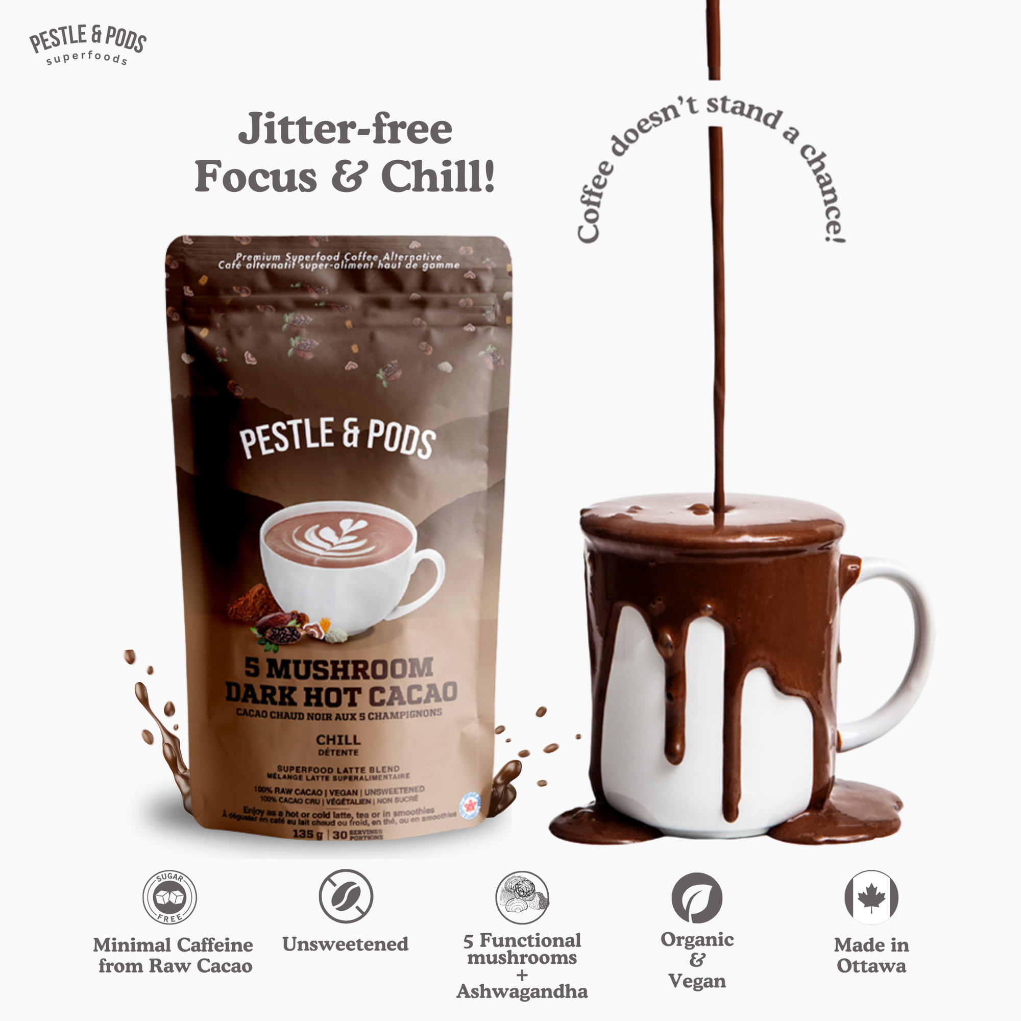 5 Mushroom Dark Hot Cacao