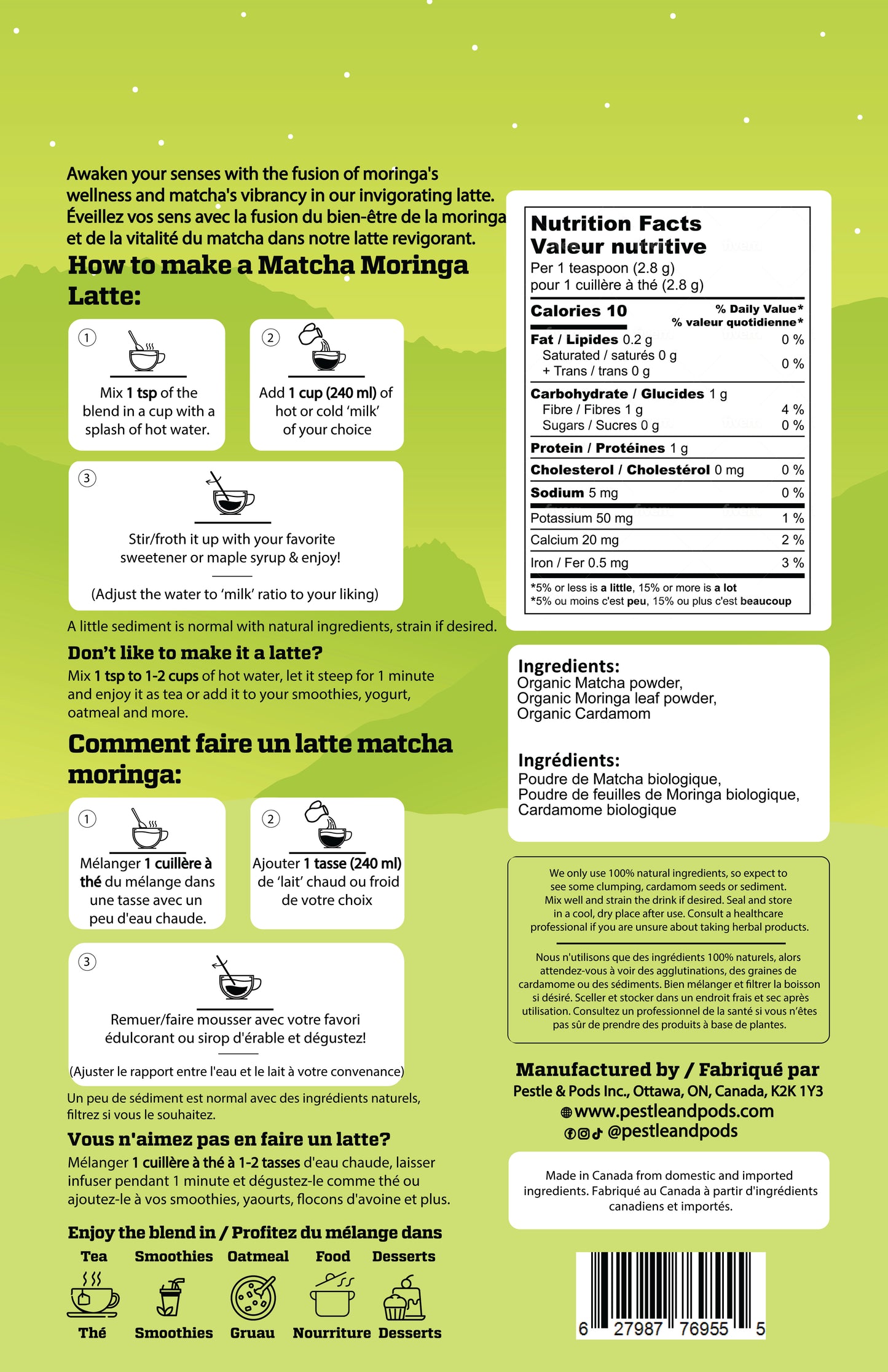 Matcha Moringa - Superfood Latte Blend